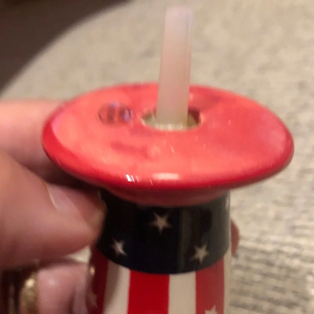 Nora Fleming Uncle Sam hat patriotic red white blue ceramic attachment